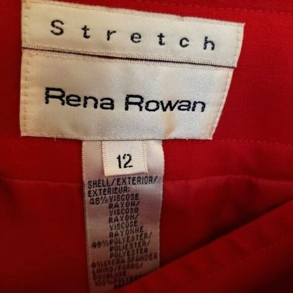 Vintage Rena Rowan Berry Red Wrap Front Midi Skirt w/Gun Metal Closures Sz12 EUC - Picture 7 of 10